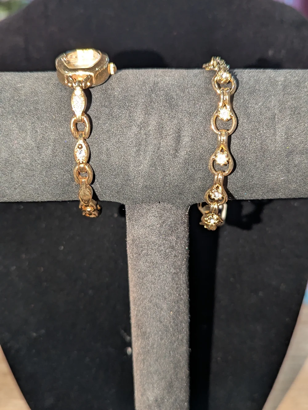 Gold-Tone Women's Bracelet & Watch Set with Crystal Accents